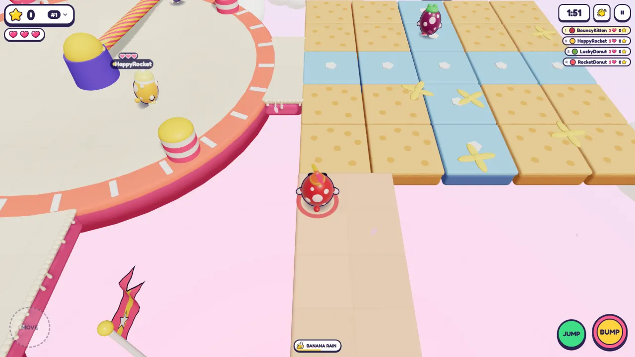Bananas falling on the arena during BANANA RAIN